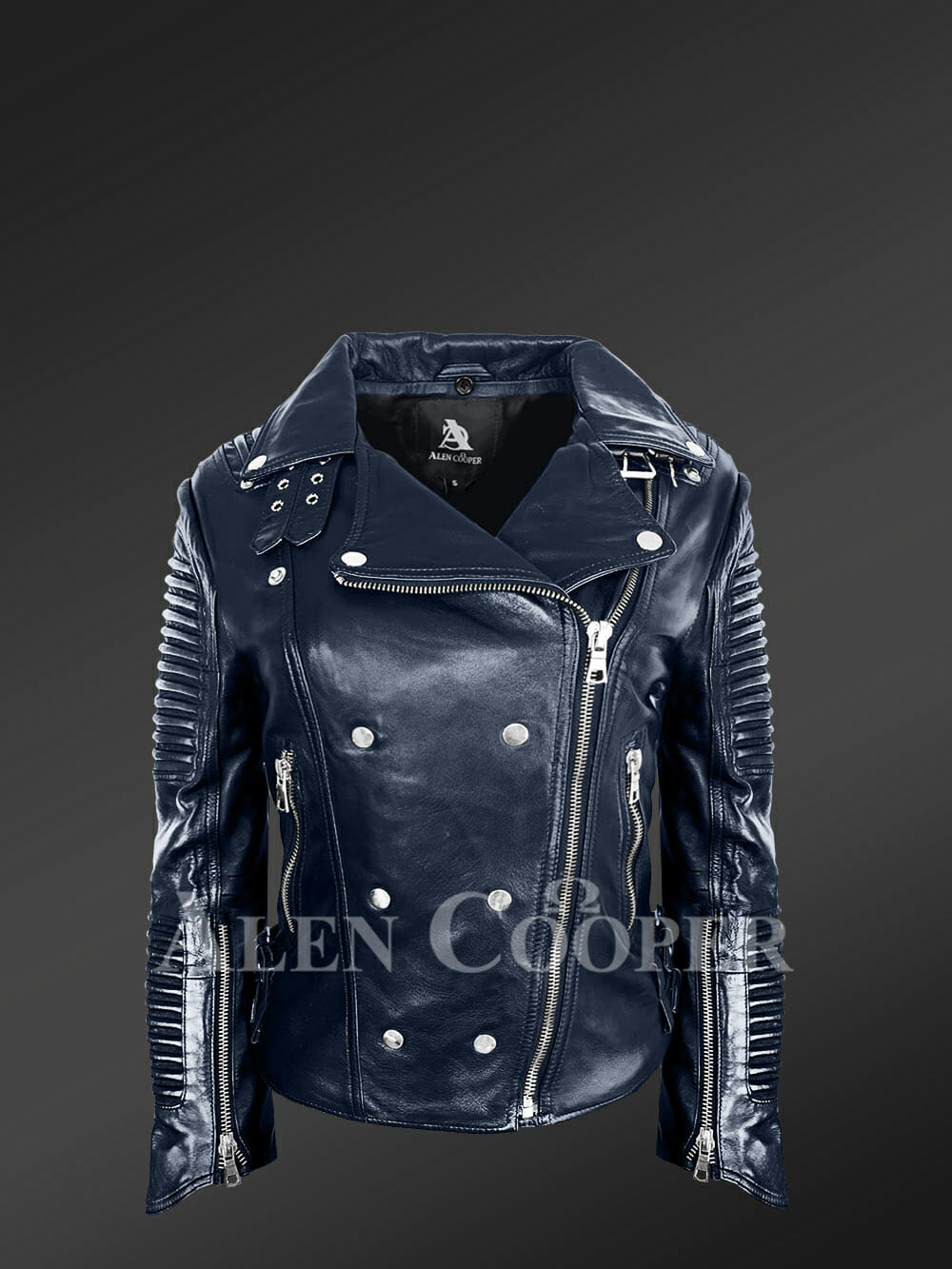 navy motorcycle jacket