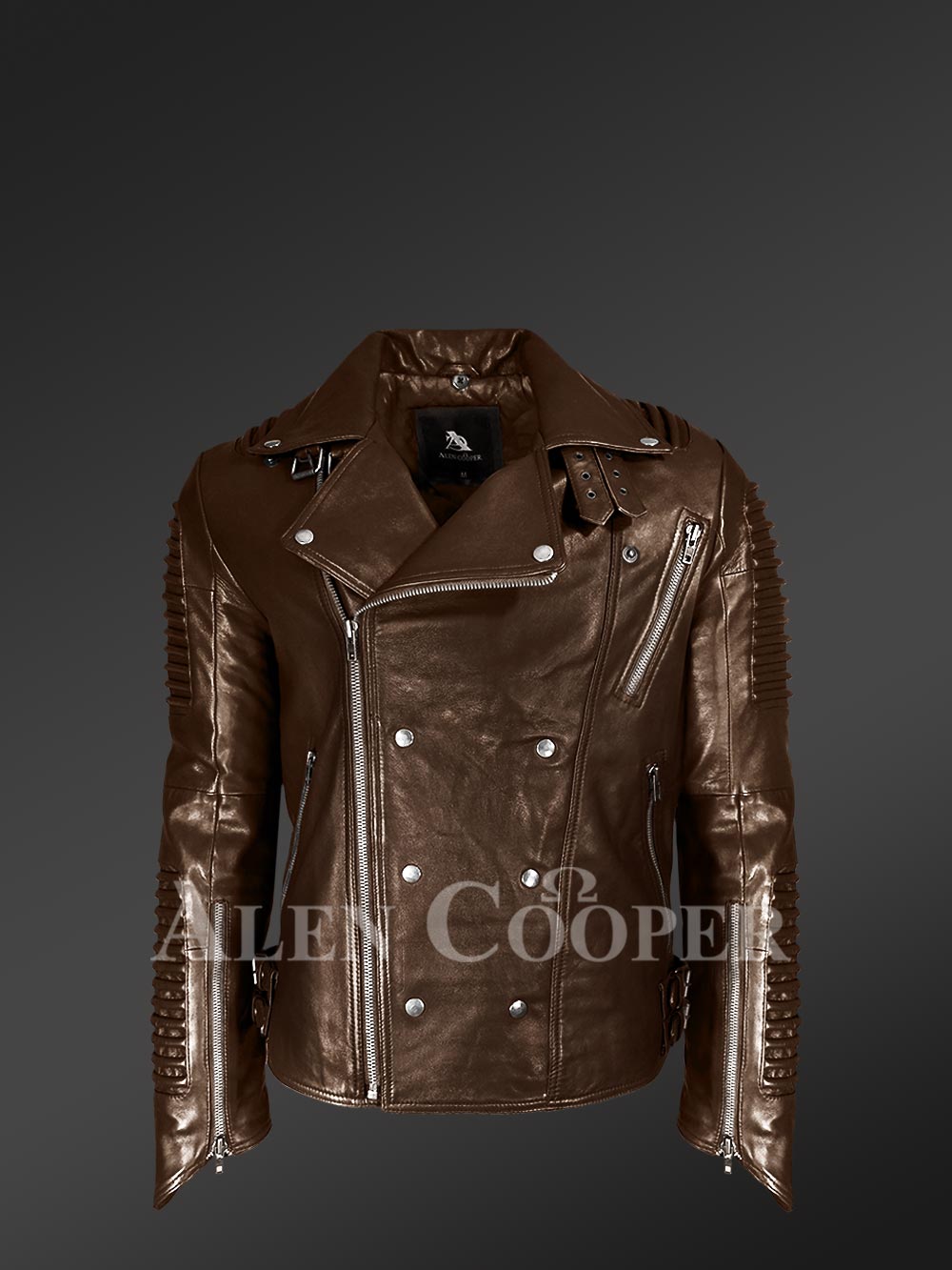 coffee colour leather jacket