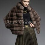 Cropped Russian sable fur coat jacket fusing style with functionality for modern womens