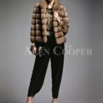 Exotic range of cropped Russian sable fur jacket for modern and stylish womens