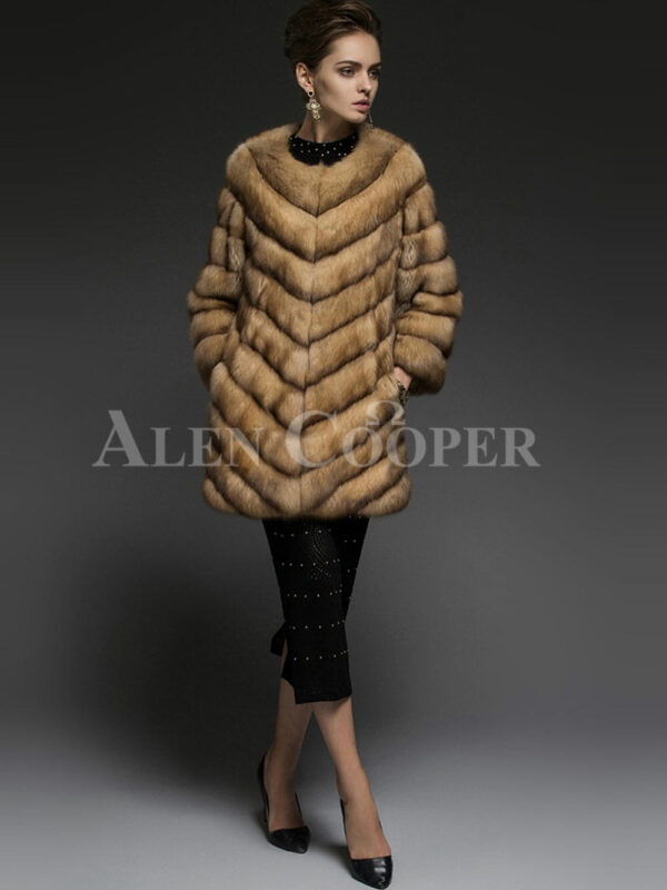 Exotic version of Russian Sable fur coat for the modern women