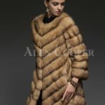 Exotic version of Russian Sable fur coat for the modern women side views