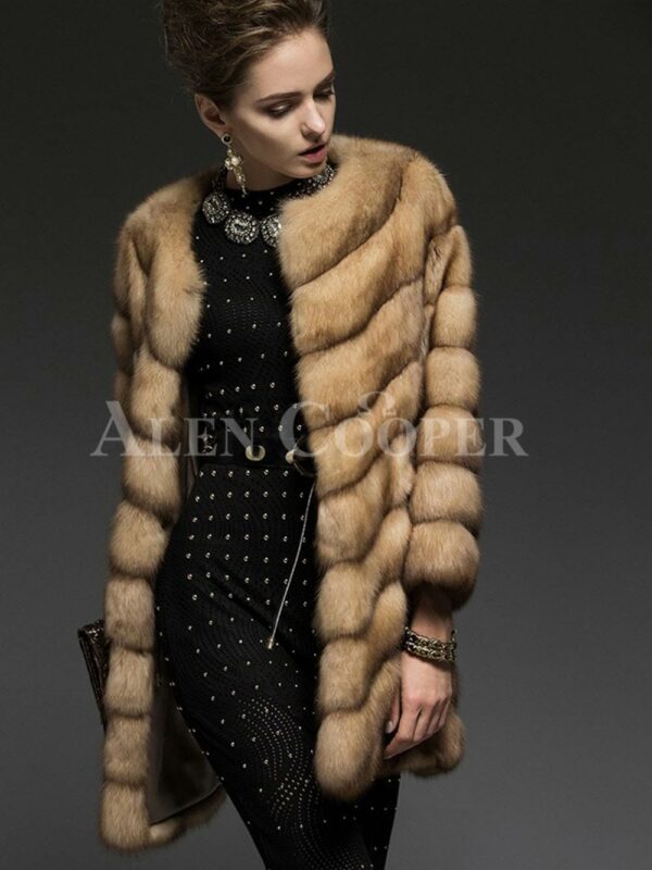 Exotic version of Russian Sable fur coat for the modern women view