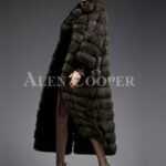Innovatively designed Russian Sable fur long coat for women highlights Italian craftsmanship side view