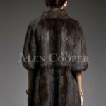 Unique version of Russian sable fur half sleeve coats to refurbish the aura of modern women back side view
