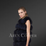 Chic and tasteful authentic fox fur winter vests for stylish divas sideview