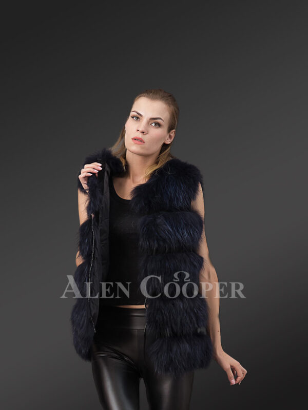 Chic and tasteful authentic fox fur winter vests for stylish divas view