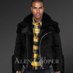 Incredible range of biker-style black shearling for men who dare and care new