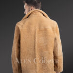 Pure shearling coats for exclusively stylish and fashionable men back side view