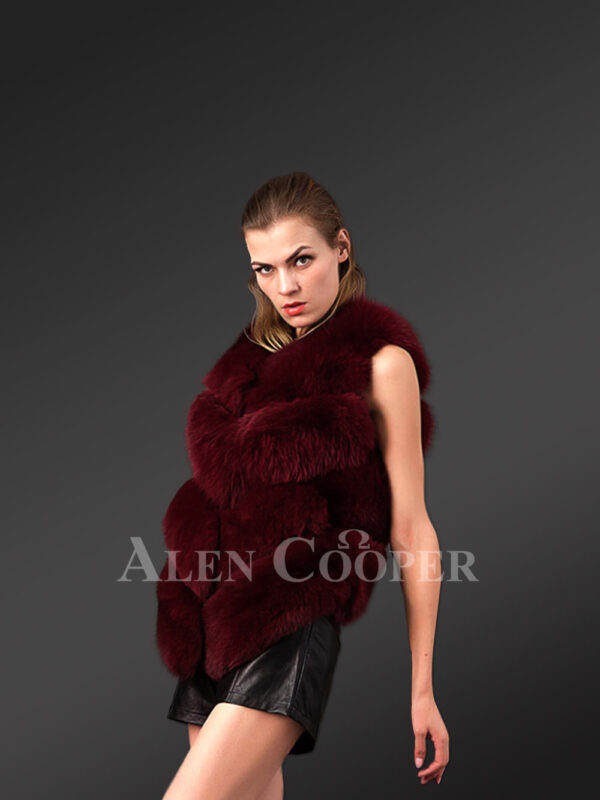 Trendy and fashionable real fox fur winter vests for stylish divas view