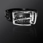 Authentic alligator skin belt in black for more attractive you