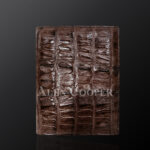 Brown leather wallets made from original alligator skin plates (4)