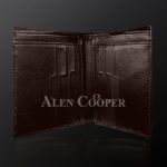 Brown leather wallets made from original alligator skin plates (5)