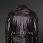Classy and tasteful Italian-finish leather Jacket in coffee for men who dare! back side view