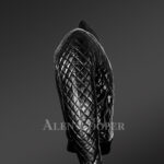 Stylish and attractive leather quilted baseball bomber jacket side view
