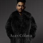 Genuine fox fur jacket for trendy and stylish men new