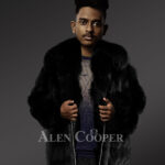 Genuine fox fur jacket for trendy and stylish men's new