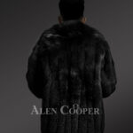 Genuine fox fur jacket for trendy and stylish men's new back side view