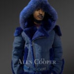 Shearling jacket with fur hood for smart and stylish men New views