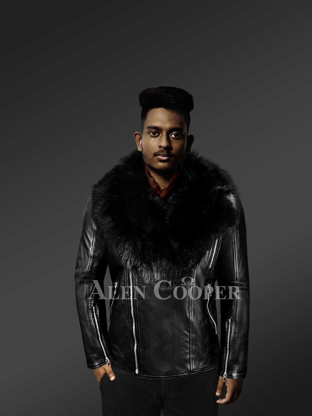 fox fur leather jacket