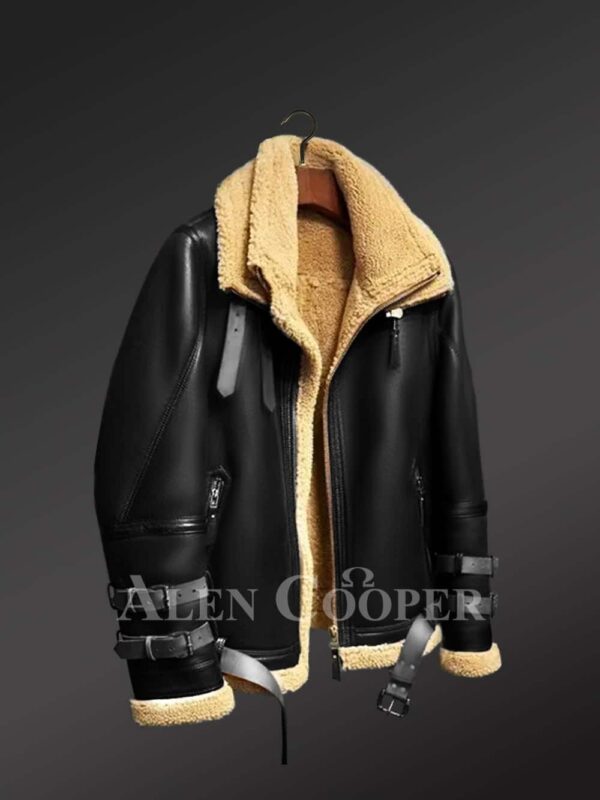 Authentic shearling jacket to redefine your masculine charm Black