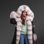 Dressing Code For Ladies With Blue Frost Fox Fur Hybrid Black Parka Convertibles With Fox Liner