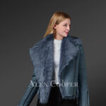 Ladies’ Denim Toscana shearling jacket for grace and style