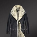 New Genuine Lambskin winter Coat for style-conscious men in black