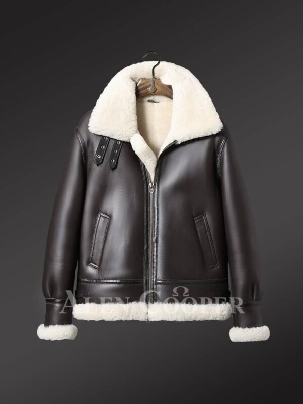 Stylish double-sided shearling coat for sophisticated men Coffee Row view