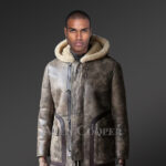 Authentic shearling coat for men in Brown for unbeatable elegance
