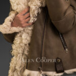Gorgeous brown Toscana shearling coat for tasteful womens