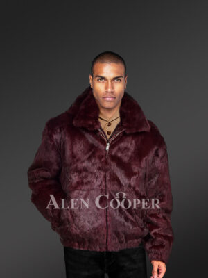 Men’s authentic and appealing fur jacket with stylish hood