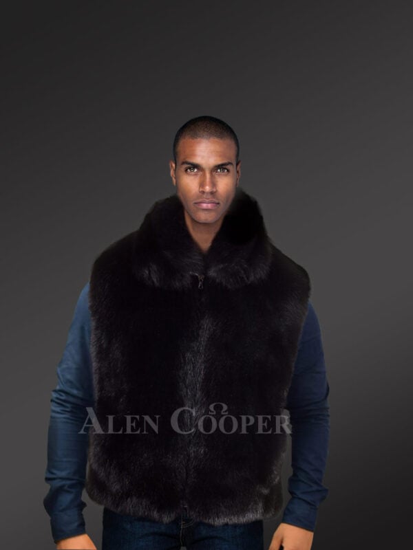 Original Fur vests in black for bold and stylish men