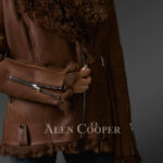 Original Toscana shearling jackets for women in brown view