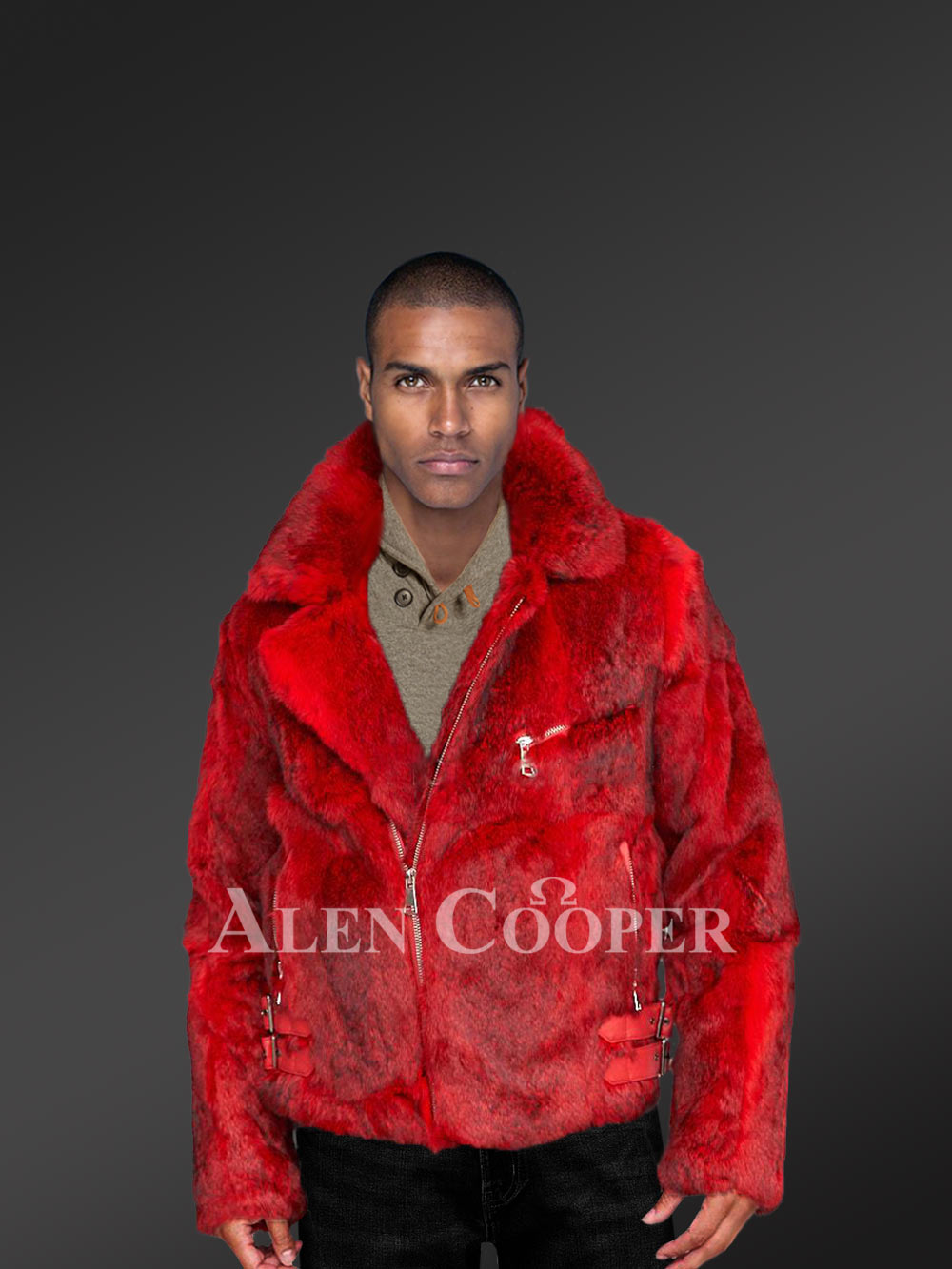 red fur jacket mens