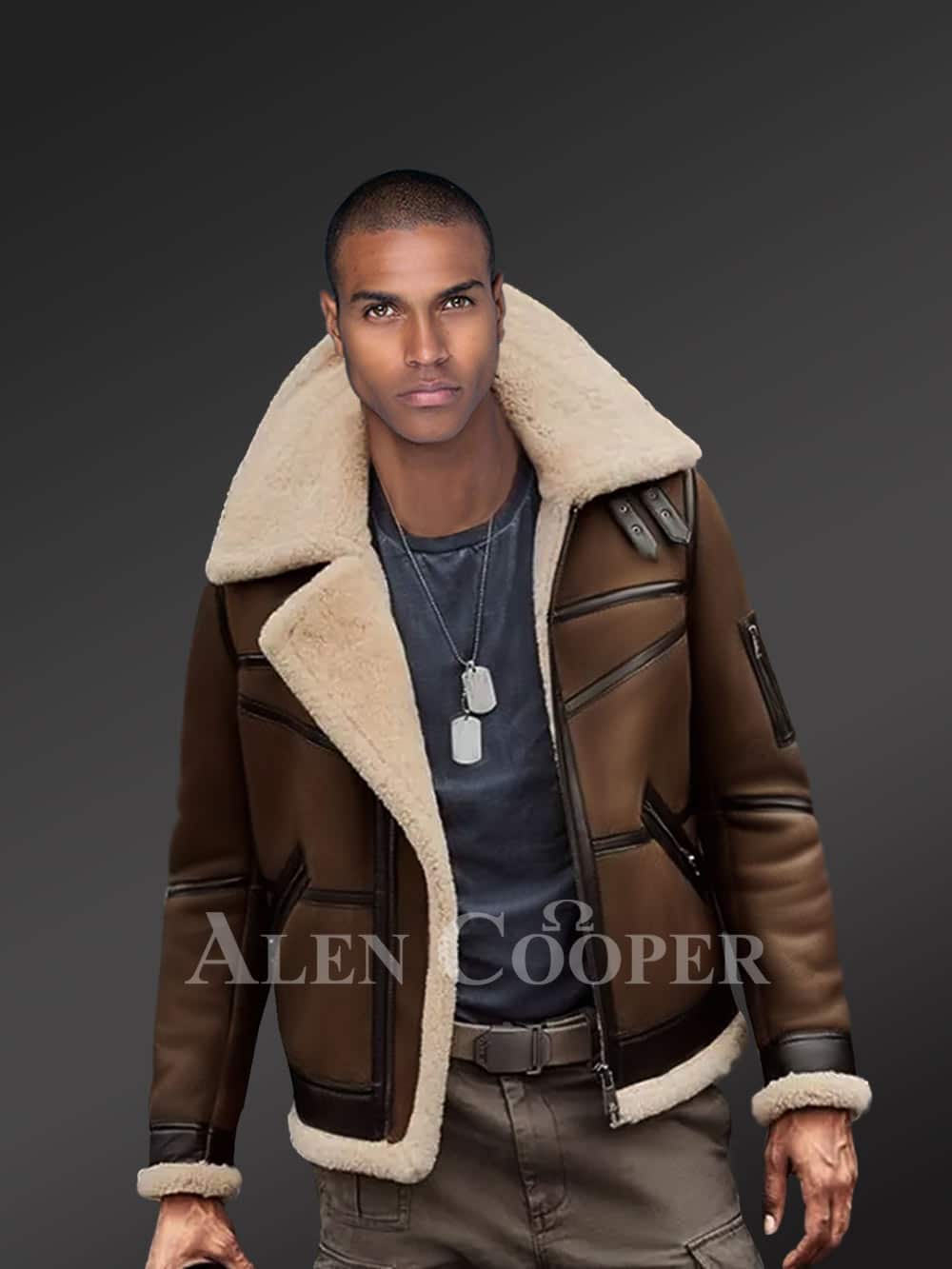 shearling jacket tan
