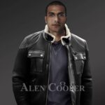 Men’s genuine shearling coats in black to redefine fashion trends new