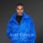 Stylish and genuine bomber fur jacket with hood for mens