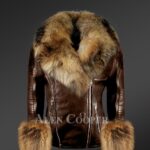 Genuine leather jackets with removable fur collar and handcuffs to redefine your appeal