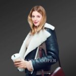 Stylish shearling jackets for appealing women side view