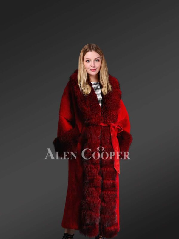 Authentic mink fur coats in burgundy for women of substance