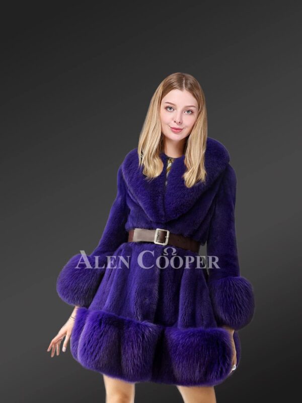 Blue Mink fur coat for stylish womens this winter