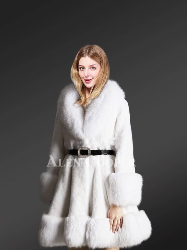 Mink fur coat in white fuelling fashion craze for womens