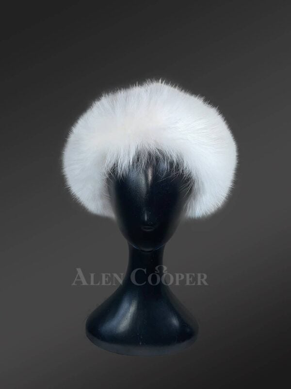 White fox fur headbands for tasteful ladies