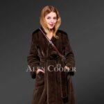 Belted Mink Fur Coat For Women