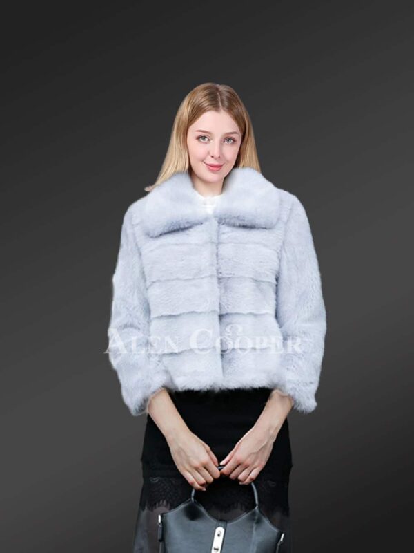 Cropped Mink Fur Jacket for womens