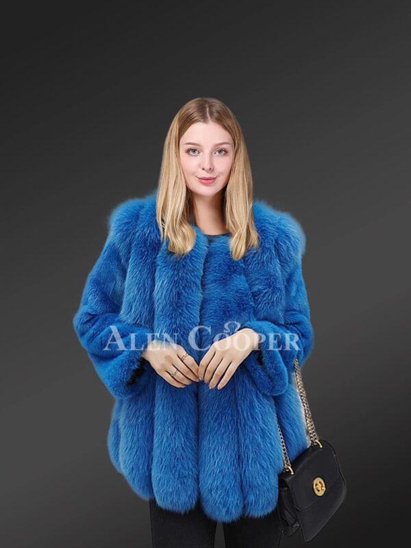 Fox Fur Jacket with Mink Fur Sleeves in Elegant