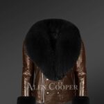 Genuine Leather Jacket For Men With Detachable Fur And Handcuffs