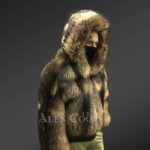 Men’s Raccoon Fur Bomber Coat for Men