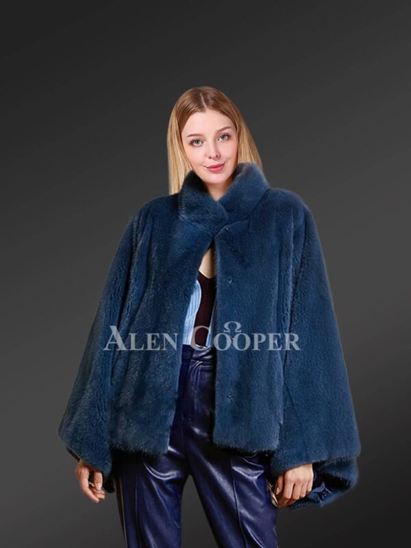 Mink Fur Cape-Shaped Jacket for Stylish Women